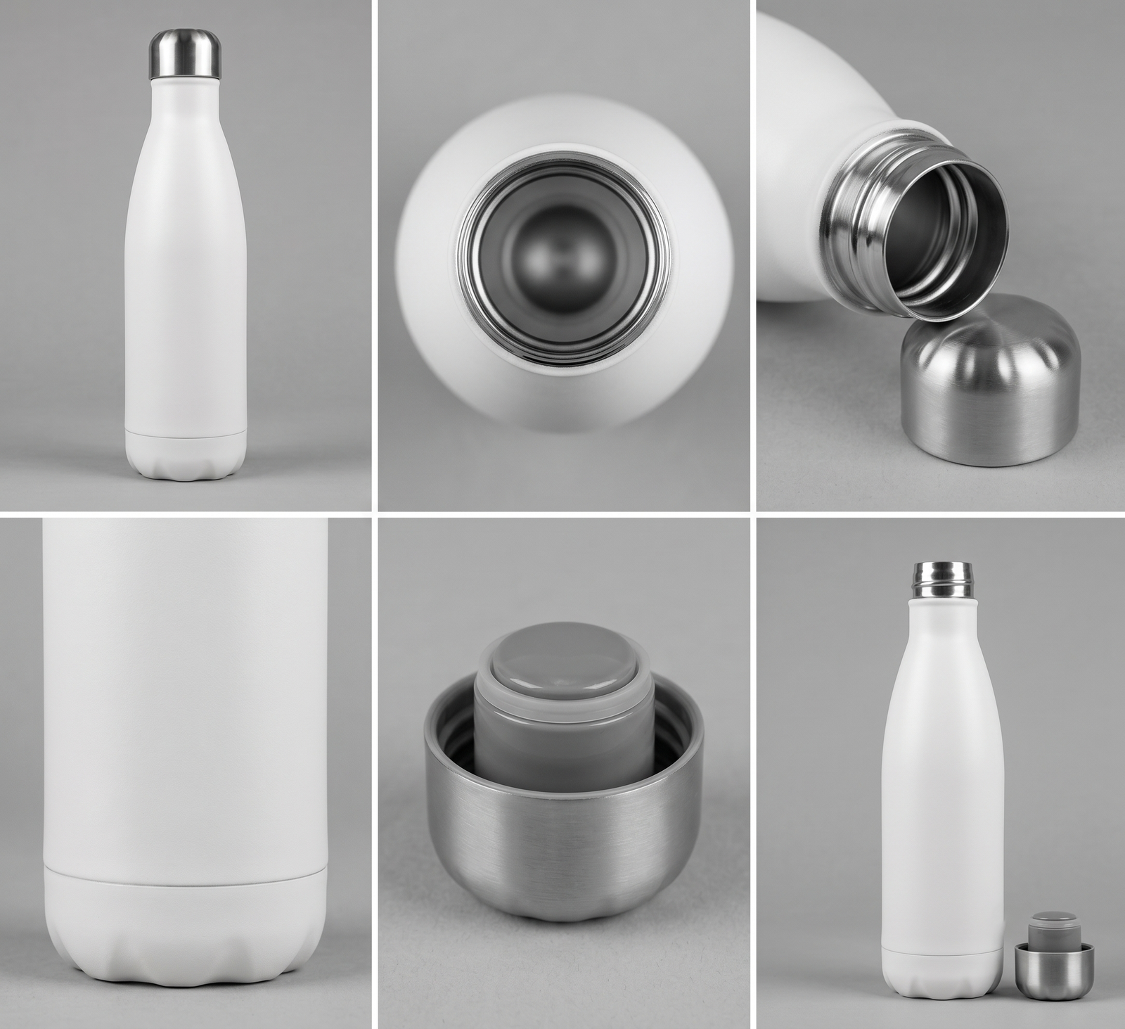 White Insulated Bottle Close Ups